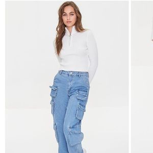Forever 21 new cargo light wash jeans